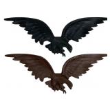 Pair Painted Ceramic Eagle Wall Plaques