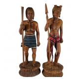 2 Hand-Carved Igorot Tribal Statues