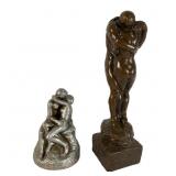 Esco Chalkware Adam & Eve and Ceramic Music Box