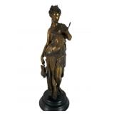 Art Deco Patinated Spelter Diana Sculpture