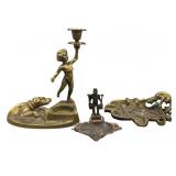 Three Cast Metal Ashtrays