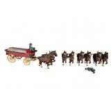 Cast Iron Horse-Drawn Wagon Toy