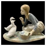 Lladro #4849 'Feeding the Ducks' Figurine