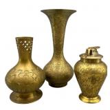 Brass Vases and Table Lighter-3