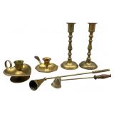Brass Candlesticks and Snuffers Collection
