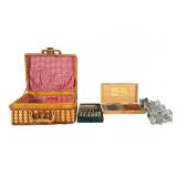 Picnic Basket, Knives, and Candleholders