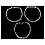 3 Spiral Link 925 Bracelets