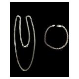 Sterling 925 Necklace and Bracelet Set