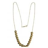 14K Gold Hollow Bead Chain Necklace