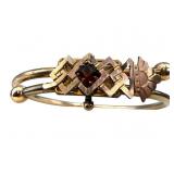 Victorian Gold Toned Bangle With Simulated Stone