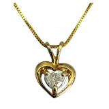 14k Gold Diamond Heart Pendant Necklace