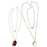 14k Box Chain with Goldstone +