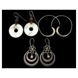 3 Sterling Silver Earrings