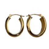 Pair 14k Jacmel Hollow Oval Hoop Earrings