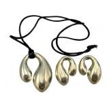 Taxco Sterling Pendant and Earring Set
