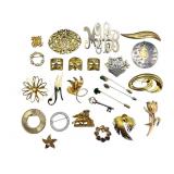 Vintage Gold-Toned Brooches