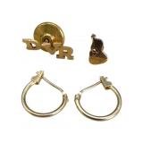 14k Gold Earrings and Pin Set
