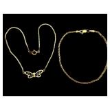 14k Gold Butterfly and Rope Bracelets-2
