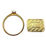 14k Gold Ring and Monogrammed Plaque