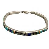 Sterling Southwestern Inlay Bracelet