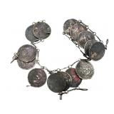 14 Mexican Silver Coin Bracelet