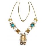 Victorian Gold-Plated Cameo Necklace