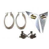 3 PaIr Sterling Silver Earrings