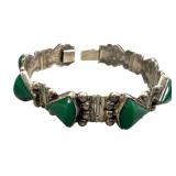 Taxco Style 925 Green Onyx Bracelet