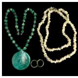 Jade and Stone Necklaces with Rings