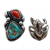 Two Sterling Silver Rings