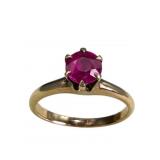 10k Gold Ring With Synthetic Ruby
