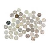 51 Silver Mercury & Roosevelt Dimes