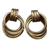 14K Hollow Gold Loop Earrings