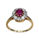 14K Gold Ruby and Diamond Ring