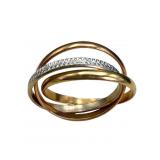 14K Triple Color Connected Ring