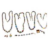 Vintage Murano Millefiori Glass Jewelry Set