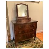 Wooden Dresser with Jewelry Cabinet and Mirror