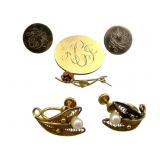 12k Gold Filled Jewelry Set, Monogrammed and Filig