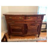Wooden Sideboard with Marble Top