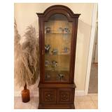 Wooden Display Cabinet With Contents