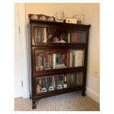Three-Shelf Glass Front Bookcase