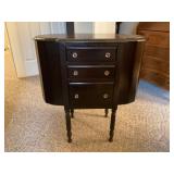 Wooden Side Table With Glass Knobs