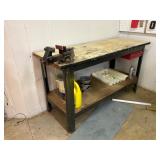 Metal Workbench with Vice and Plastic Top