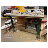 Metal Work Table with Contents