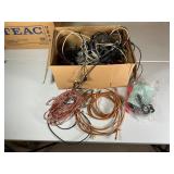 Box Lot of Audio and Power Cables