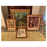 Framed Landscape Oil Painting on Canvas