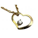 14k Diamond Heart Pendant Necklace