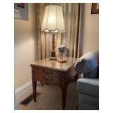 Side Table With Lamp and Art
