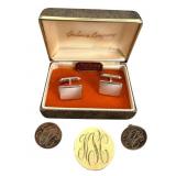 12k Gold Monogram Set & 14k GO Cufflinks