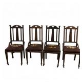 Four Roycroft Style Mahogany Chairs